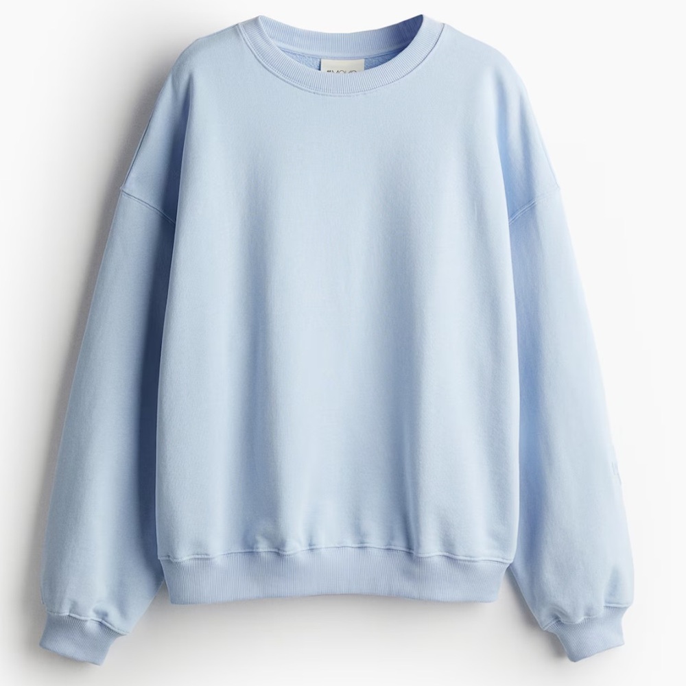 H&M MOVE Light Blue‎ Oversized Crewneck Sweatshirt. Size XXL.